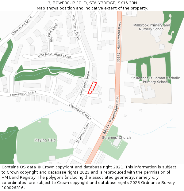 3, BOWERCUP FOLD, STALYBRIDGE, SK15 3RN: Location map and indicative extent of plot