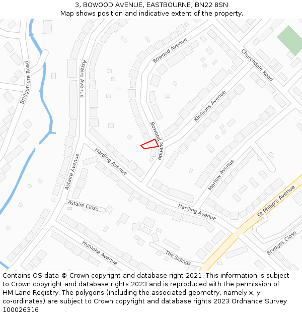 3, BOWOOD AVENUE, EASTBOURNE, BN22 8SN: Location map and indicative extent of plot