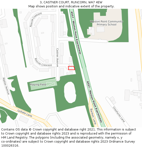 3, CASTNER COURT, RUNCORN, WA7 4EW: Location map and indicative extent of plot