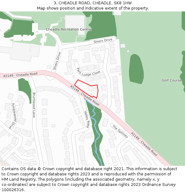 3, CHEADLE ROAD, CHEADLE, SK8 1HW: Location map and indicative extent of plot