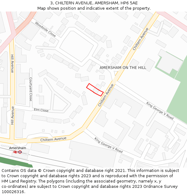 3, CHILTERN AVENUE, AMERSHAM, HP6 5AE: Location map and indicative extent of plot