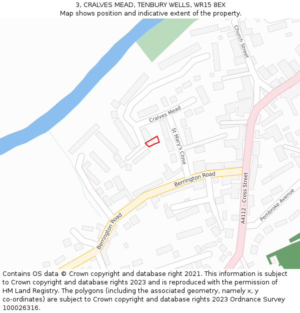 3, CRALVES MEAD, TENBURY WELLS, WR15 8EX: Location map and indicative extent of plot