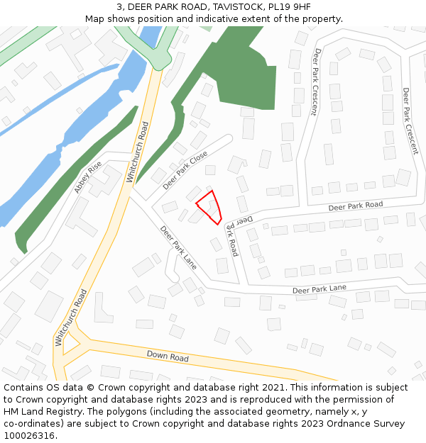 3, DEER PARK ROAD, TAVISTOCK, PL19 9HF: Location map and indicative extent of plot