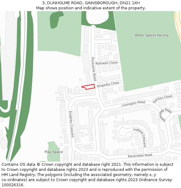 3, DUNHOLME ROAD, GAINSBOROUGH, DN21 1XH: Location map and indicative extent of plot