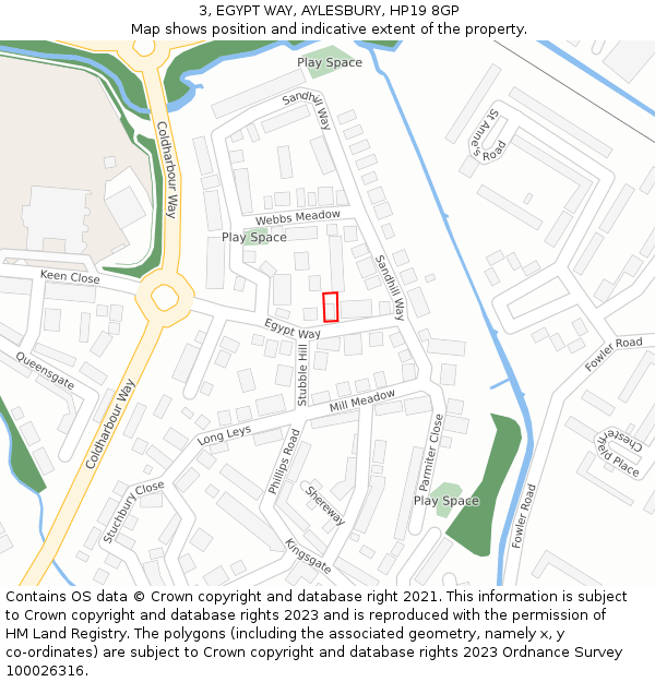 3, EGYPT WAY, AYLESBURY, HP19 8GP: Location map and indicative extent of plot