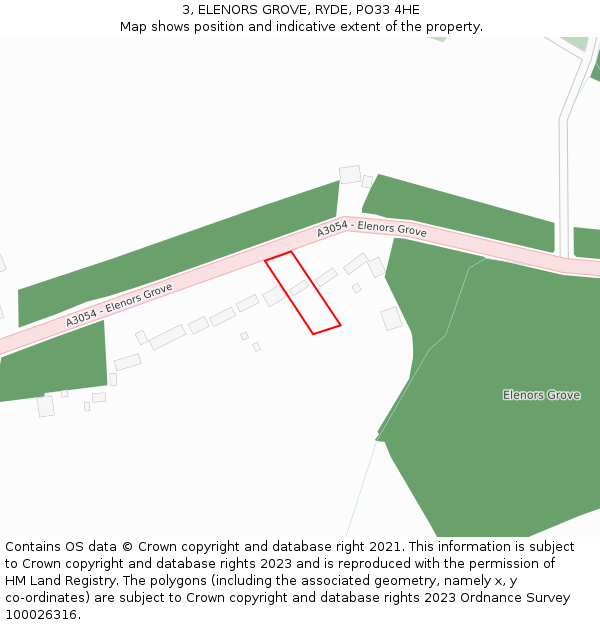 3, ELENORS GROVE, RYDE, PO33 4HE: Location map and indicative extent of plot