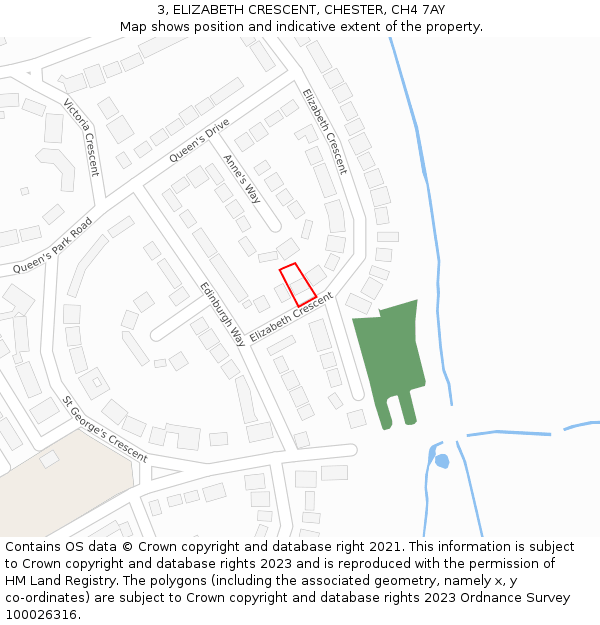 3, ELIZABETH CRESCENT, CHESTER, CH4 7AY: Location map and indicative extent of plot