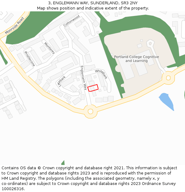 3, ENGLEMANN WAY, SUNDERLAND, SR3 2NY: Location map and indicative extent of plot