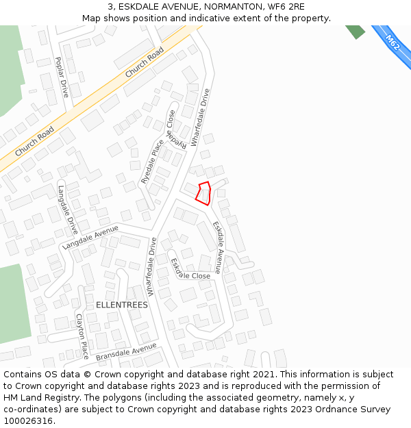 3, ESKDALE AVENUE, NORMANTON, WF6 2RE: Location map and indicative extent of plot