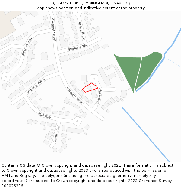 3, FAIRISLE RISE, IMMINGHAM, DN40 1RQ: Location map and indicative extent of plot