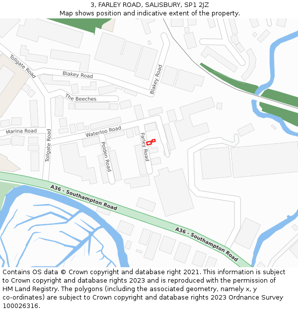 3, FARLEY ROAD, SALISBURY, SP1 2JZ: Location map and indicative extent of plot