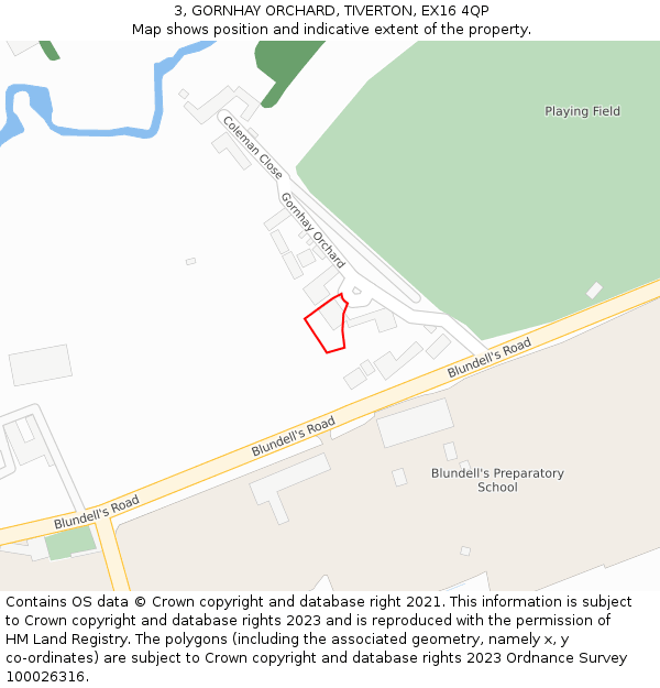 3, GORNHAY ORCHARD, TIVERTON, EX16 4QP: Location map and indicative extent of plot