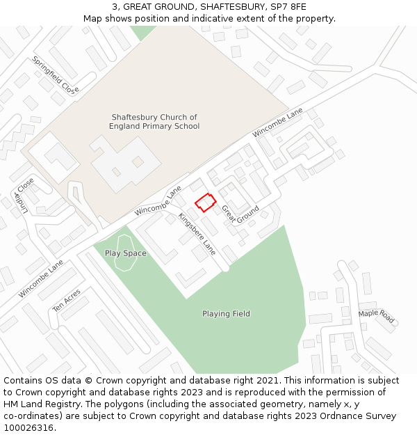 3, GREAT GROUND, SHAFTESBURY, SP7 8FE: Location map and indicative extent of plot