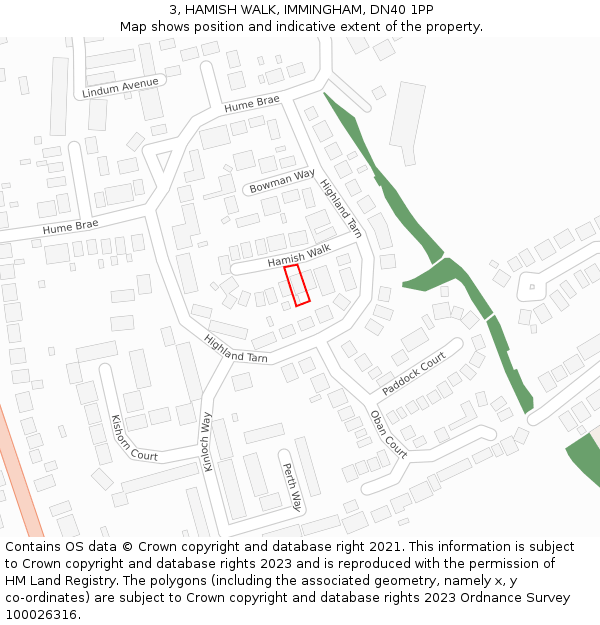 3, HAMISH WALK, IMMINGHAM, DN40 1PP: Location map and indicative extent of plot