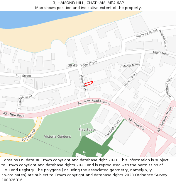 3, HAMOND HILL, CHATHAM, ME4 6AP: Location map and indicative extent of plot