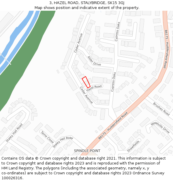 3, HAZEL ROAD, STALYBRIDGE, SK15 3GJ: Location map and indicative extent of plot