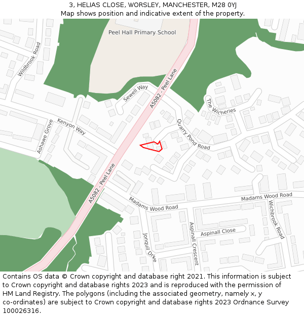 3, HELIAS CLOSE, WORSLEY, MANCHESTER, M28 0YJ: Location map and indicative extent of plot