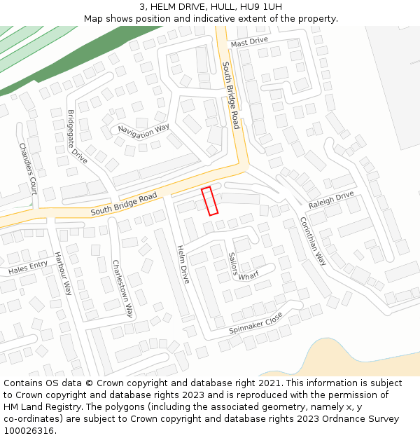 3, HELM DRIVE, HULL, HU9 1UH: Location map and indicative extent of plot