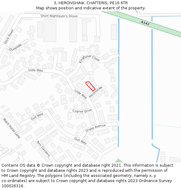 3, HERONSHAW, CHATTERIS, PE16 6TR: Location map and indicative extent of plot