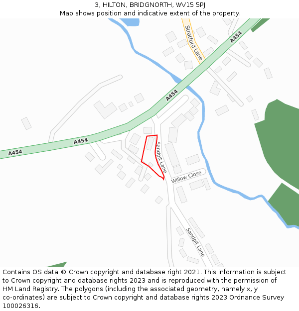 3, HILTON, BRIDGNORTH, WV15 5PJ: Location map and indicative extent of plot