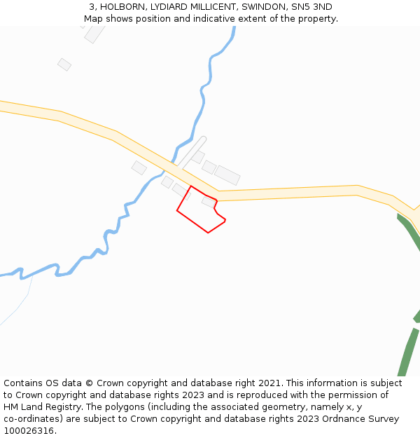 3, HOLBORN, LYDIARD MILLICENT, SWINDON, SN5 3ND: Location map and indicative extent of plot