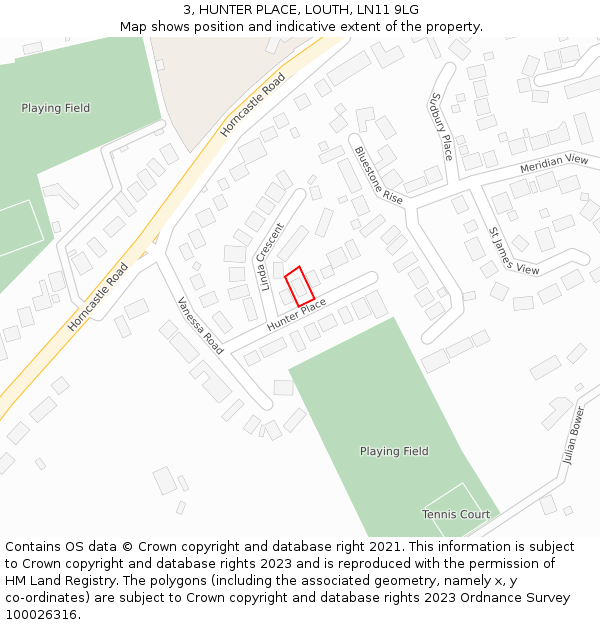 3, HUNTER PLACE, LOUTH, LN11 9LG: Location map and indicative extent of plot