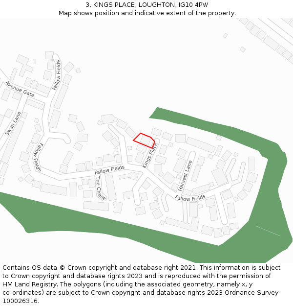 3, KINGS PLACE, LOUGHTON, IG10 4PW: Location map and indicative extent of plot