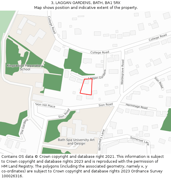 3, LAGGAN GARDENS, BATH, BA1 5RX: Location map and indicative extent of plot