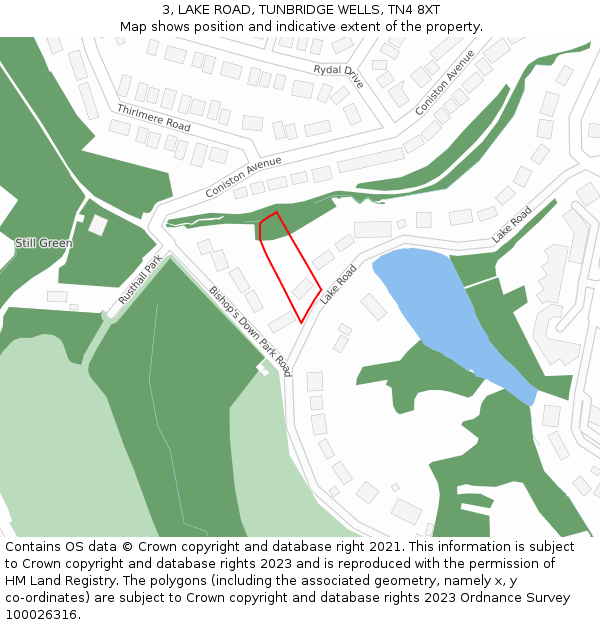 3, LAKE ROAD, TUNBRIDGE WELLS, TN4 8XT: Location map and indicative extent of plot