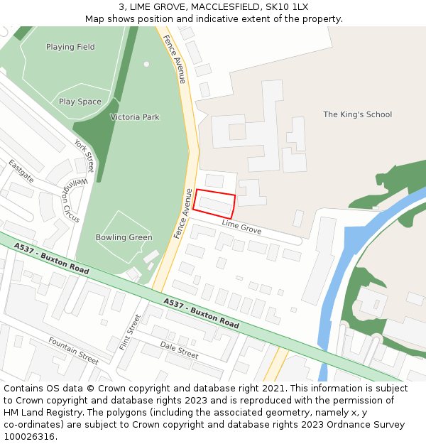 3, LIME GROVE, MACCLESFIELD, SK10 1LX: Location map and indicative extent of plot