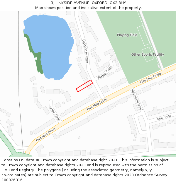 3, LINKSIDE AVENUE, OXFORD, OX2 8HY: Location map and indicative extent of plot