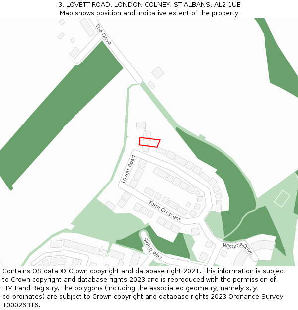 3, LOVETT ROAD, LONDON COLNEY, ST ALBANS, AL2 1UE: Location map and indicative extent of plot