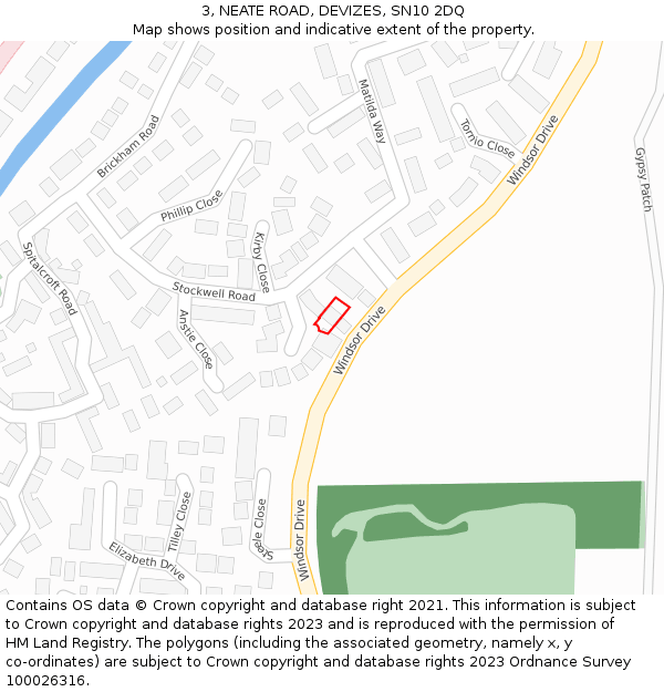 3, NEATE ROAD, DEVIZES, SN10 2DQ: Location map and indicative extent of plot