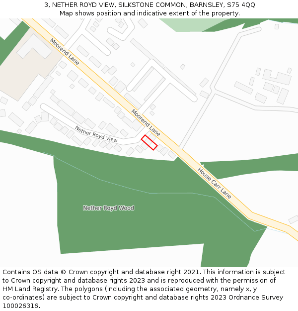 3, NETHER ROYD VIEW, SILKSTONE COMMON, BARNSLEY, S75 4QQ: Location map and indicative extent of plot