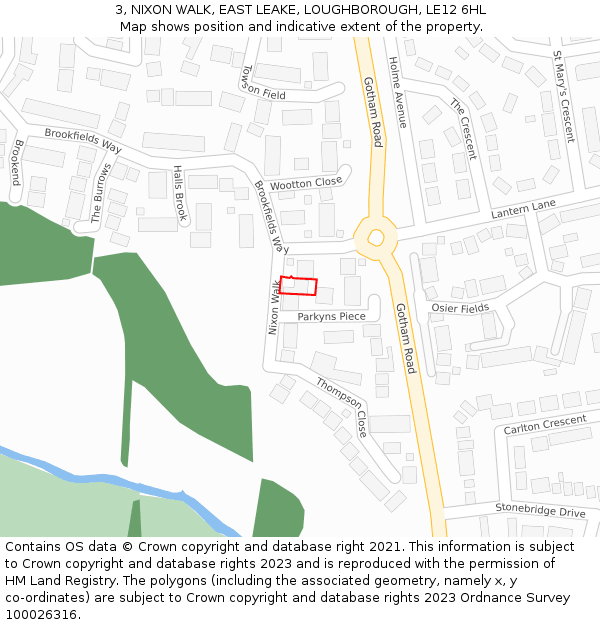 3, NIXON WALK, EAST LEAKE, LOUGHBOROUGH, LE12 6HL: Location map and indicative extent of plot