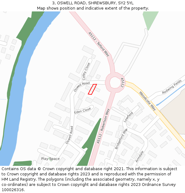 3, OSWELL ROAD, SHREWSBURY, SY2 5YL: Location map and indicative extent of plot