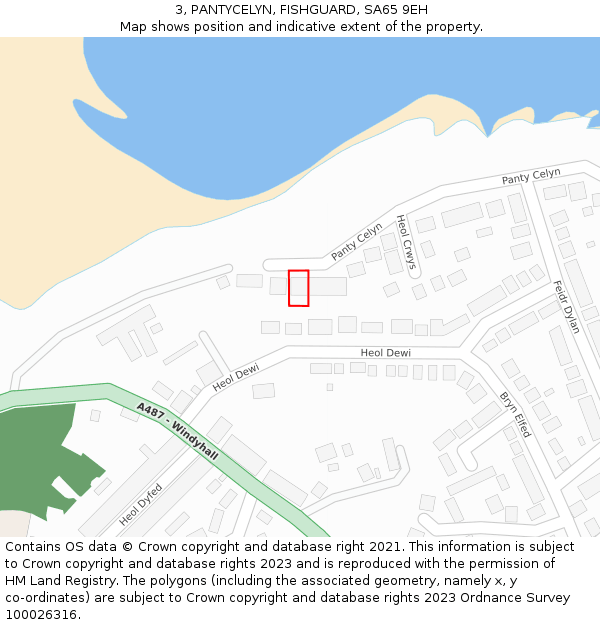 3, PANTYCELYN, FISHGUARD, SA65 9EH: Location map and indicative extent of plot