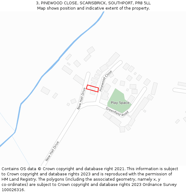 3, PINEWOOD CLOSE, SCARISBRICK, SOUTHPORT, PR8 5LL: Location map and indicative extent of plot