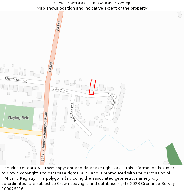 3, PWLLSWYDDOG, TREGARON, SY25 6JG: Location map and indicative extent of plot