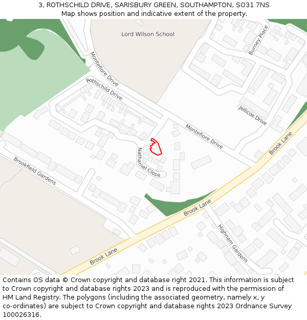 3, ROTHSCHILD DRIVE, SARISBURY GREEN, SOUTHAMPTON, SO31 7NS: Location map and indicative extent of plot