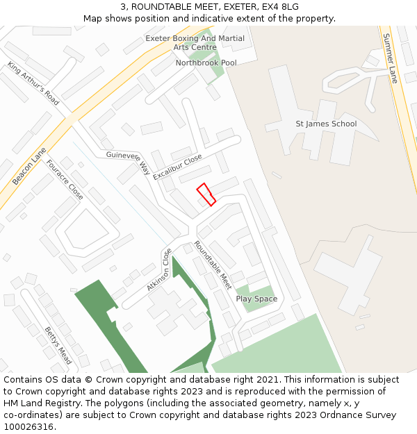 3, ROUNDTABLE MEET, EXETER, EX4 8LG: Location map and indicative extent of plot