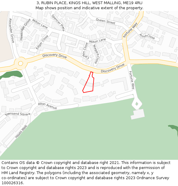 3, RUBIN PLACE, KINGS HILL, WEST MALLING, ME19 4RU: Location map and indicative extent of plot