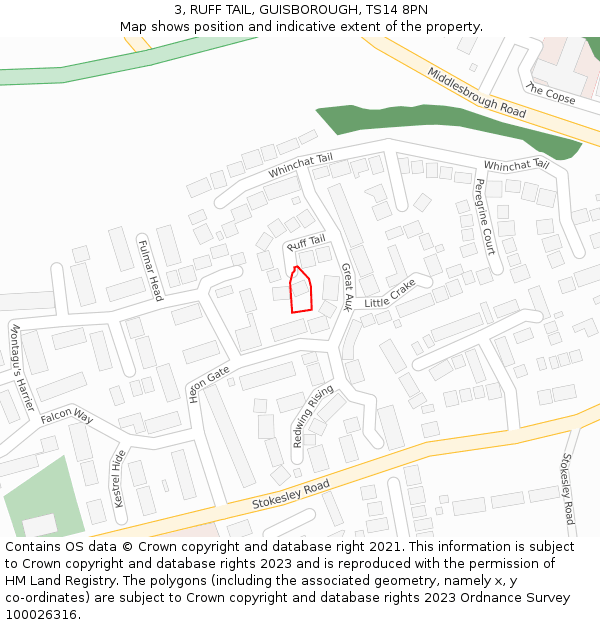 3, RUFF TAIL, GUISBOROUGH, TS14 8PN: Location map and indicative extent of plot