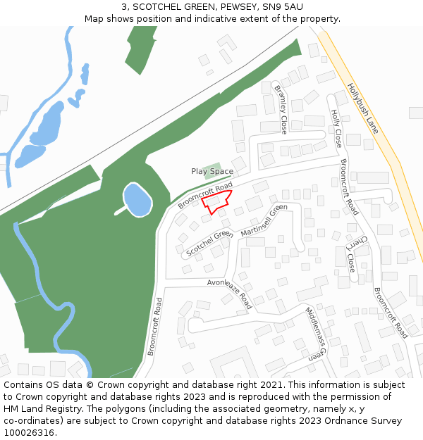 3, SCOTCHEL GREEN, PEWSEY, SN9 5AU: Location map and indicative extent of plot