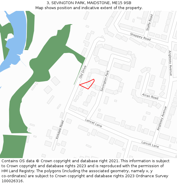 3, SEVINGTON PARK, MAIDSTONE, ME15 9SB: Location map and indicative extent of plot