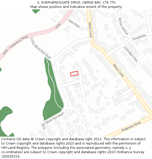 3, SHEPHERDSGATE DRIVE, HERNE BAY, CT6 7TX: Location map and indicative extent of plot