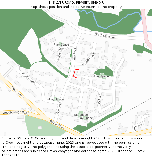 3, SILVER ROAD, PEWSEY, SN9 5JR: Location map and indicative extent of plot