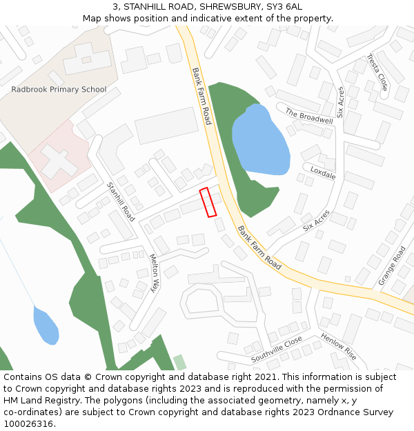 3, STANHILL ROAD, SHREWSBURY, SY3 6AL: Location map and indicative extent of plot