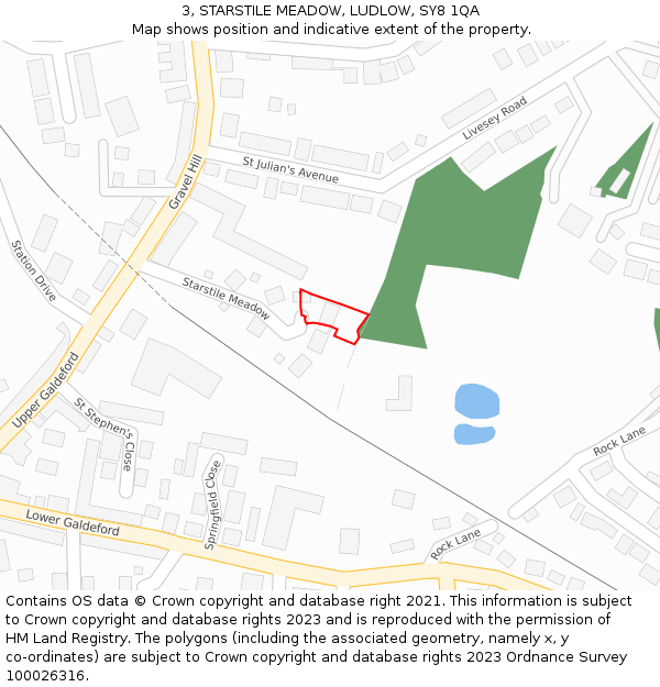 3, STARSTILE MEADOW, LUDLOW, SY8 1QA: Location map and indicative extent of plot