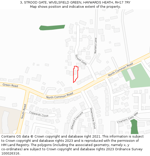 3, STROOD GATE, WIVELSFIELD GREEN, HAYWARDS HEATH, RH17 7RY: Location map and indicative extent of plot